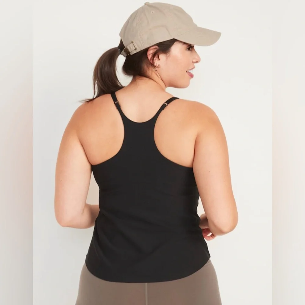 NWT! Black PowerLite LYCRA® ADAPTIV Racerback Shelf-Bra Tank Top - Multiple - Picture 7 of 9